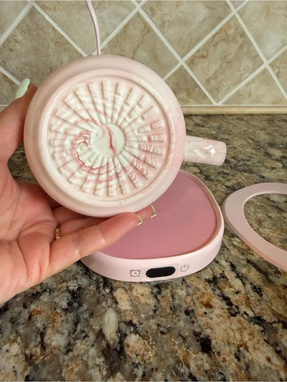 Coffee Mug Warmer & You are Awesome Set, AWESOME MUG with 4 Temp, Pink